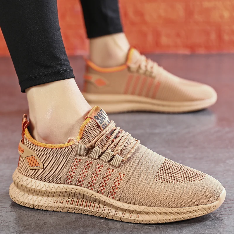 Men Casual Shoes 2023 New Lightweight Anti Slip Athletic Shoes Lace Up Mesh Breathable Walking Male Shoes Free Shipping