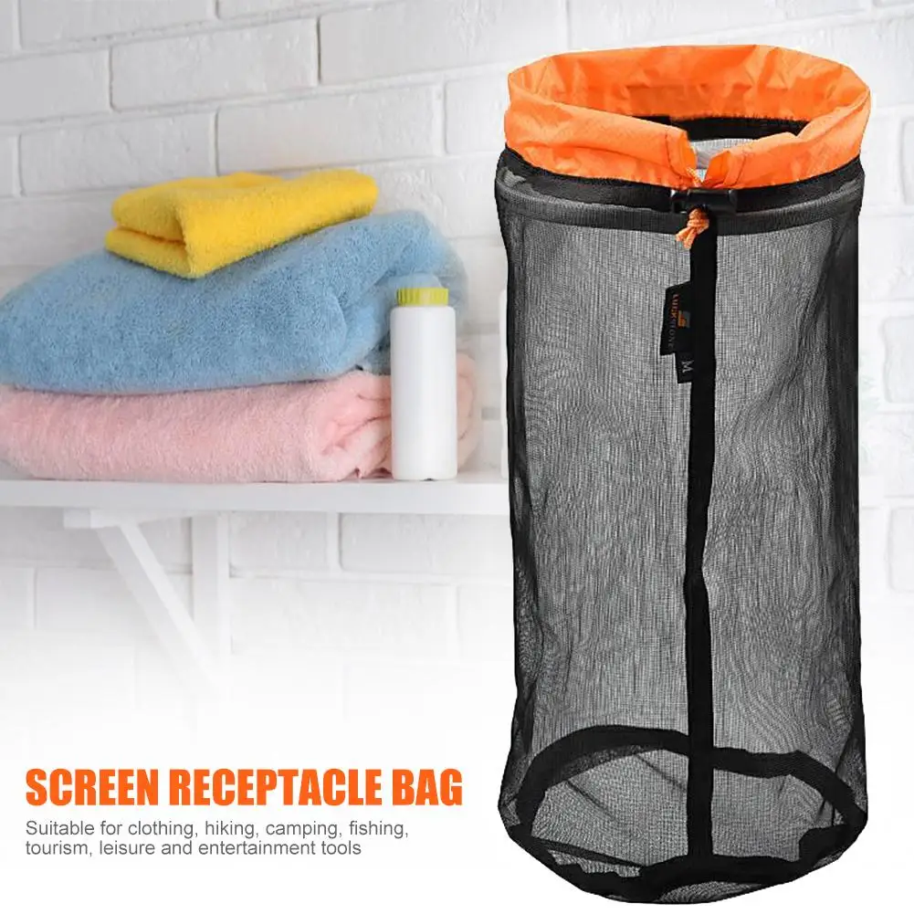 

Picnic Travel Camping Storage Bag Mesh Bag Mountaineering Drawstring Portable Outdoor Hammock Storage Mesh Camping Tools