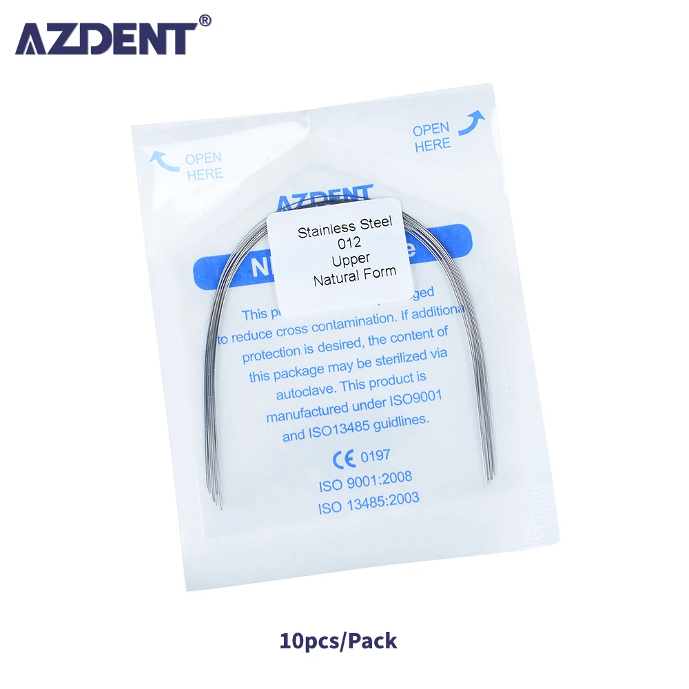 

10 шт./упак. AZDENT зубные Нержавеющая сталь круглый арочный провод естественной форме Ортодонтическая нить нижний/верхний