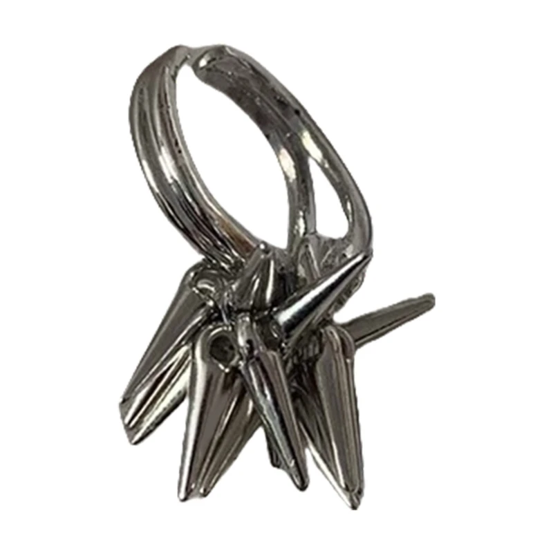 Стильное металлическое кольцо с уникальной бахромой Элегантные металлические