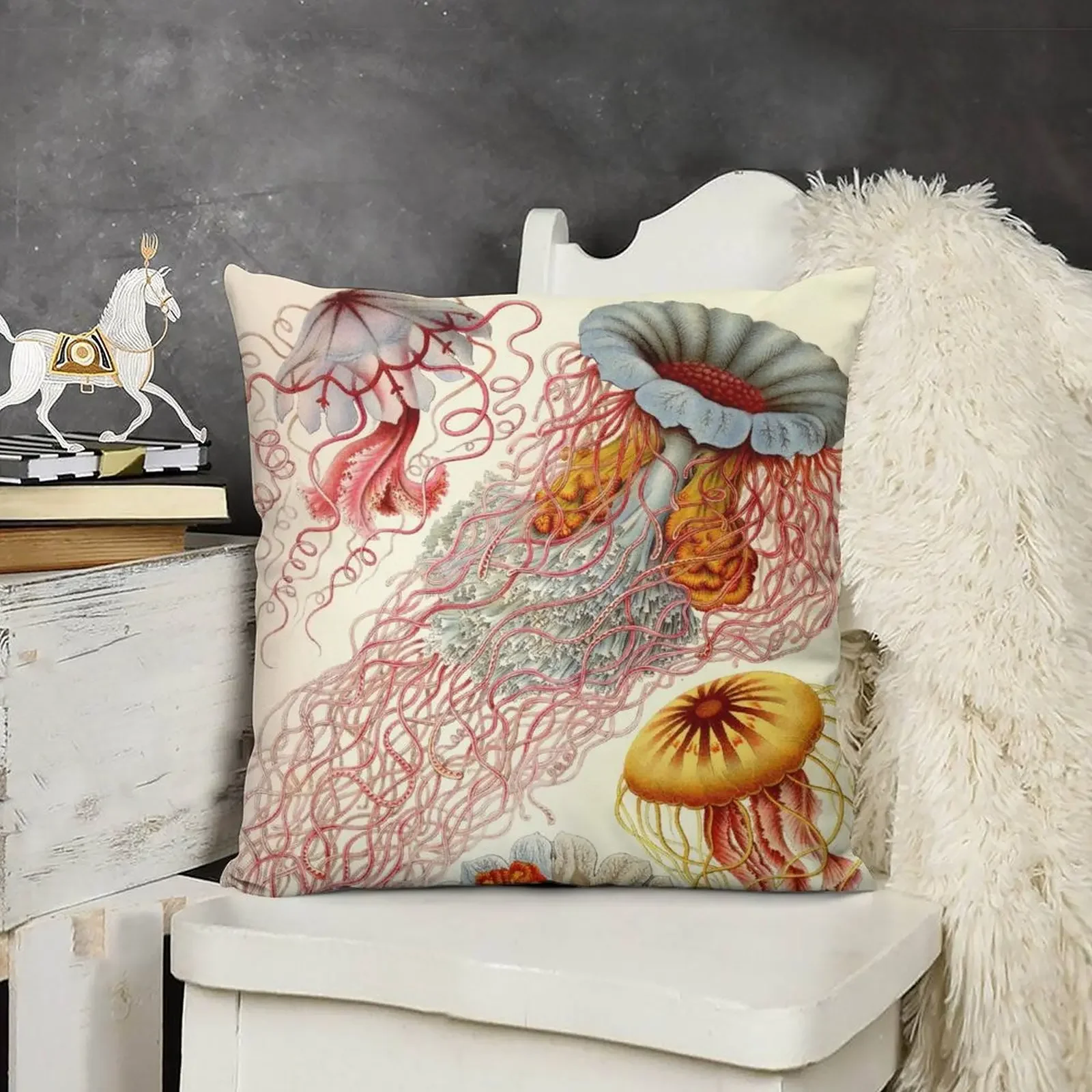 Медуза-е Ernst Haeckel декоративная подушка декоративные подушки для гостиной