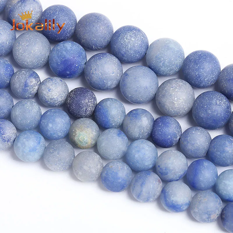 

Matte Natural Stone Blue Aventurine Beads Blue Jade Round Loose Beads For Jewelry DIY Making Bracelets Accessories 4 6 8 10 12mm
