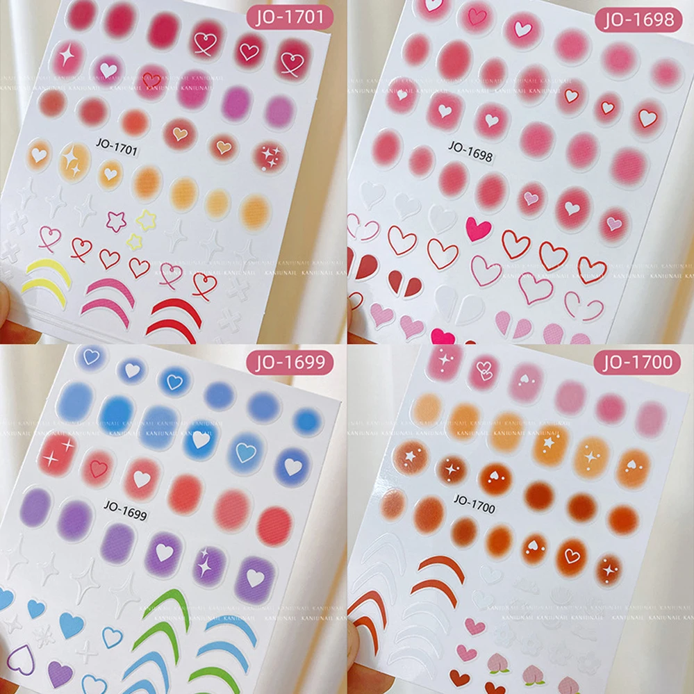 

771185 1 Piece Nail Art Translucent Blush Sticker Love Color Designer Decal Nail Art Decoration Blush Gradient Nail Decorations