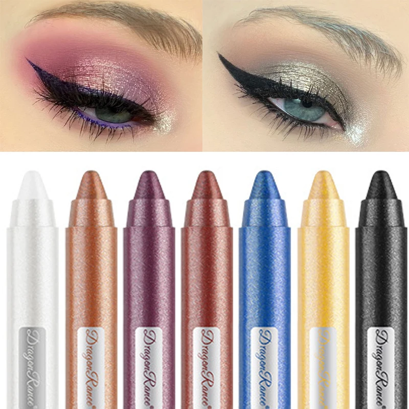 12 Colors Pearlescent Eyeshadow Pen Lasting Waterproof Not Blooming Shiny High Gloss Silkworm Shadow Stick Cosmetic Makeup 1PCS