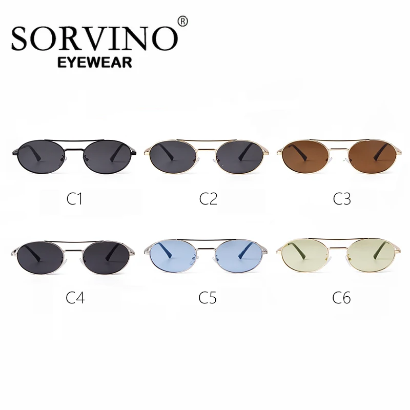 SORVINO винтажные ретро стимпанк овальные солнцезащитные очки женские UV400 черные