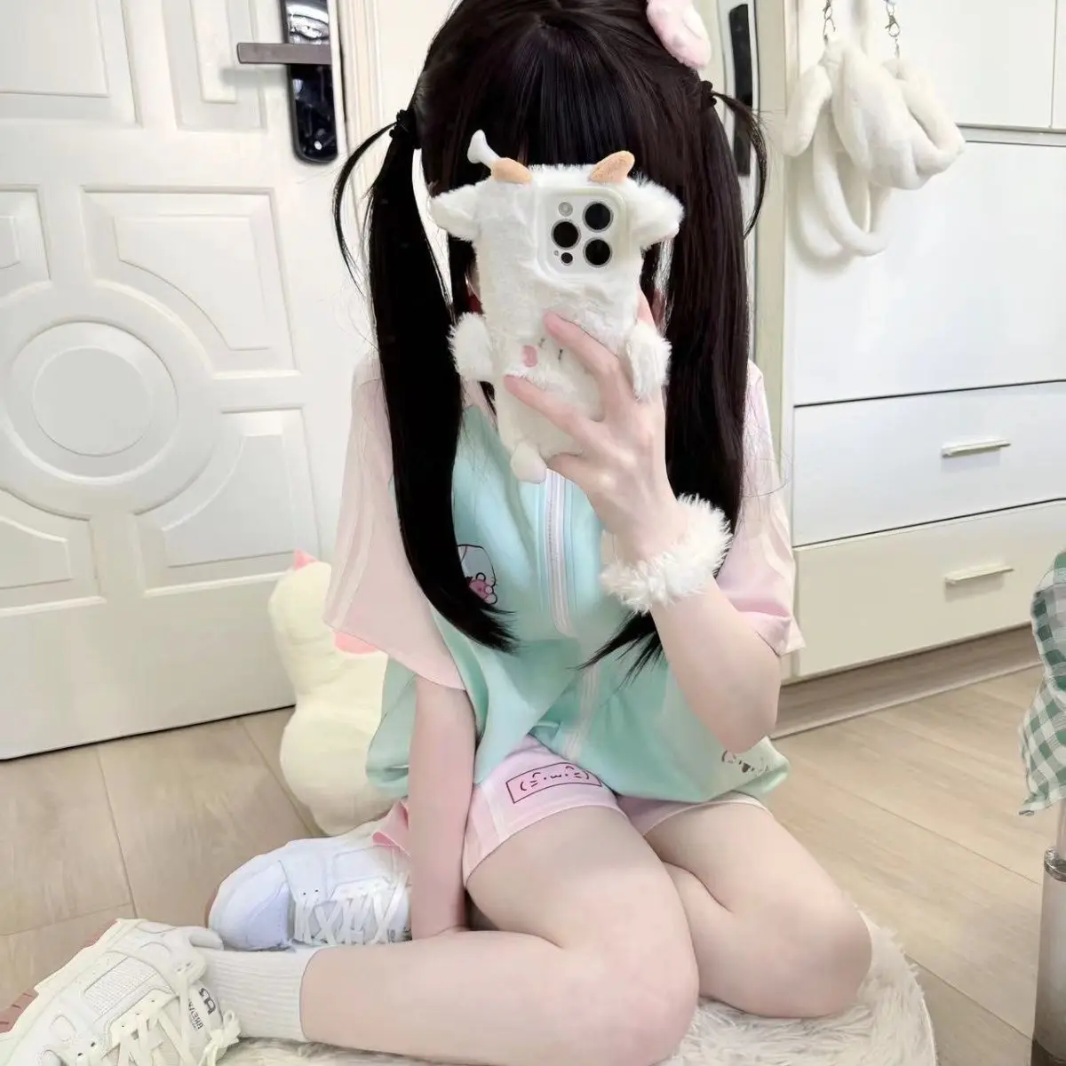 Женский спортивный комплект из 2 предметов Повседневная футболка на молнии с