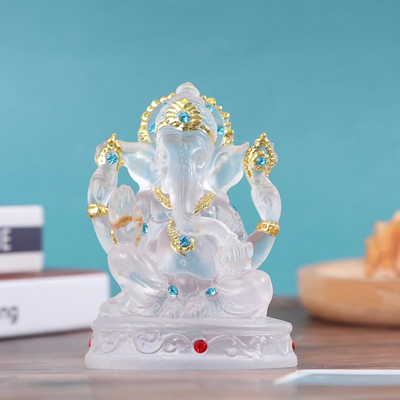 

Ganesh Hindu Elephant God of Success Statue Resin Transparent Figurine Ornament