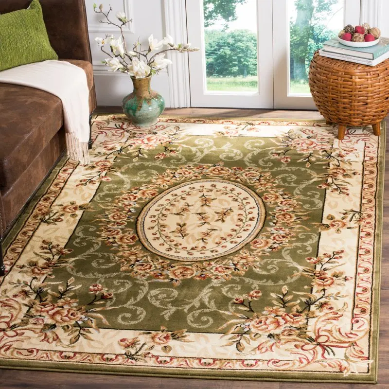 

Regina Traditional Area Rug, Sage/Ivory, 6' x 9' Rugs living room Wedding decoration My singing monsters Tapis Carpet Home Cute