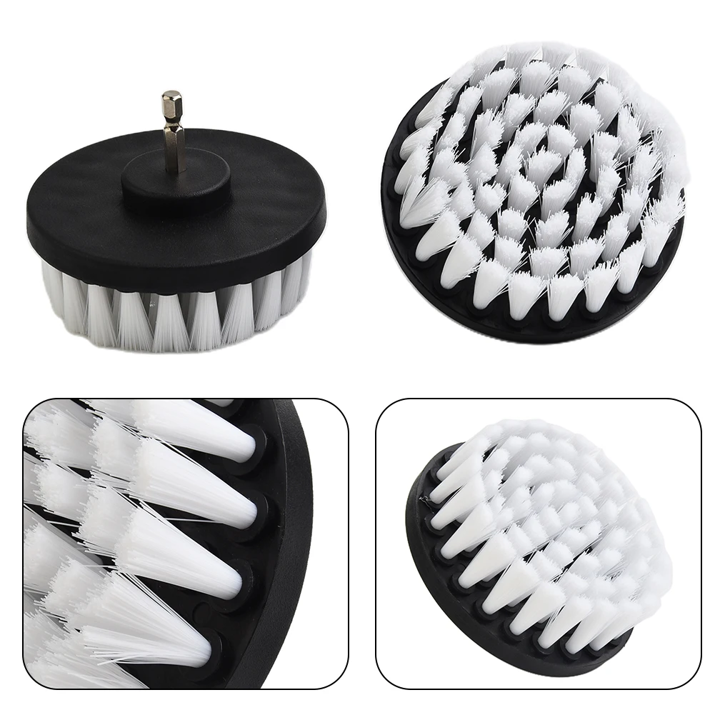 

2Pcs 4Inch Electric Drill Brush 1/4'' Hex Shake Plasstic Soft Brush For Cleaning Carpet Leather Wire Brushes Hand Tools