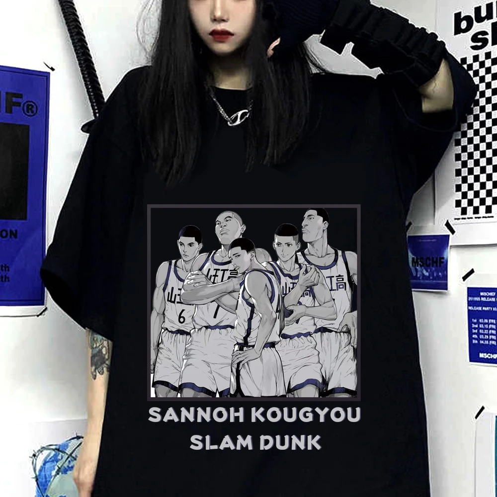 

Slam Dunk Anime T-Shirt Gift Harajuku Sakuragi Hanamichi Haruko Akagi Kaede Rukawa Friends Print Shirt Short Sleeve