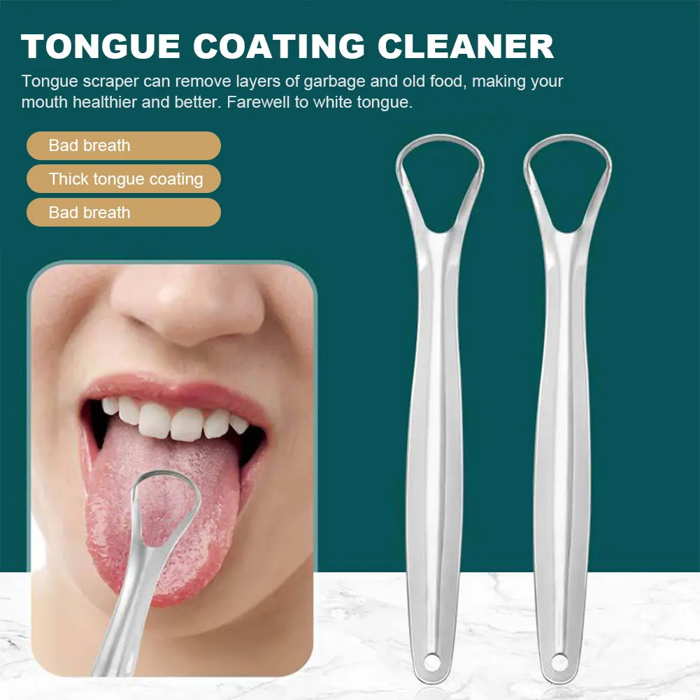 

1PC Stainless Steel Tongue Scraper Reusable Cleaning Coated Mouth Brush Keep Fresh Breath Cleaner Improve Oral Hygiene Tools