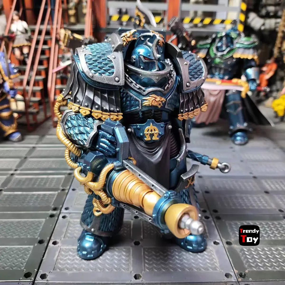 Фото 【JOYTOY】 Фигурка 40K Alpha Legion Lernaean Terminator с конверсионной пушкой-пушкой Beam Cannon, масштаб 1/18 №3