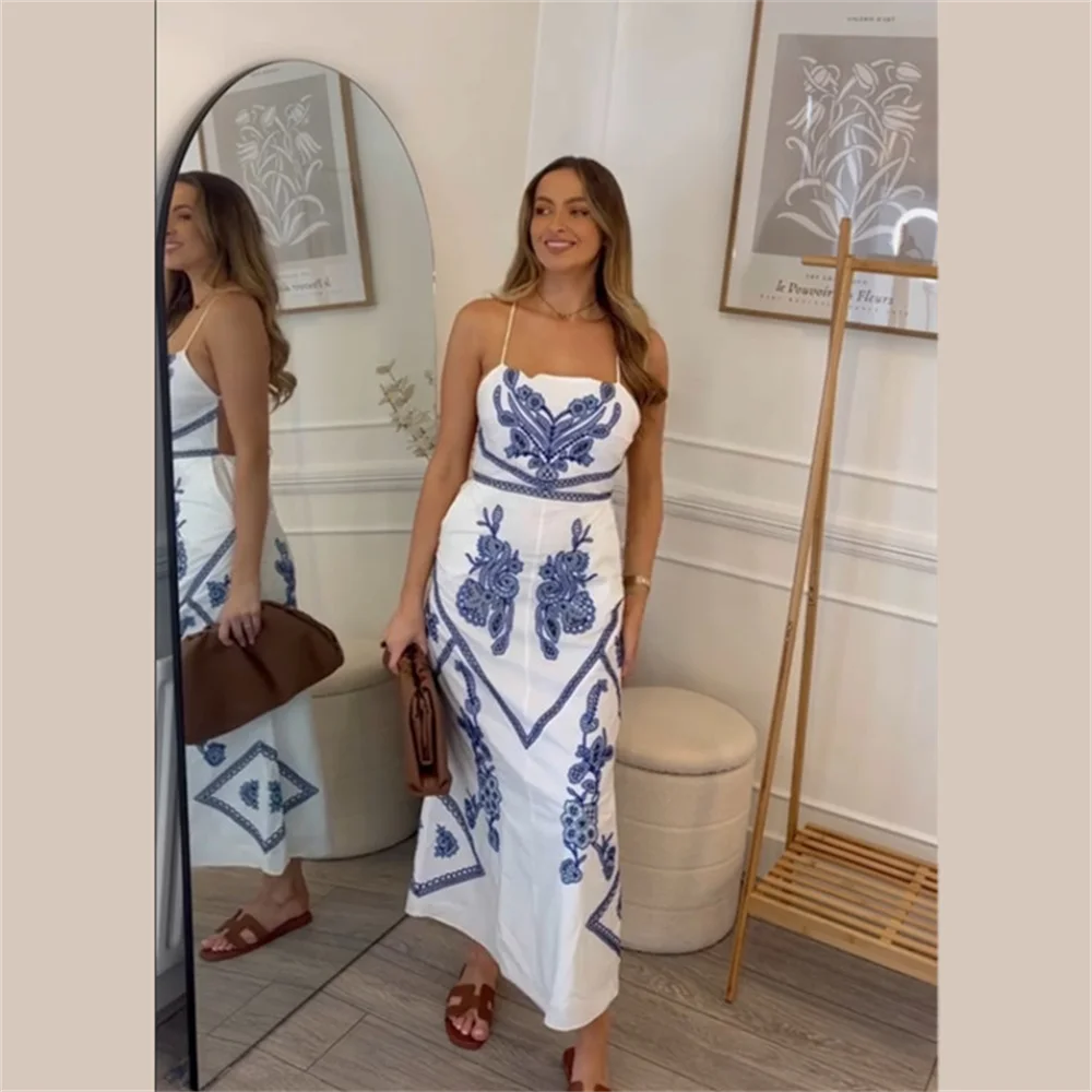 Женское Облегающее Платье До Середины Икры С Завязкой На Талии Тонких Бретельках