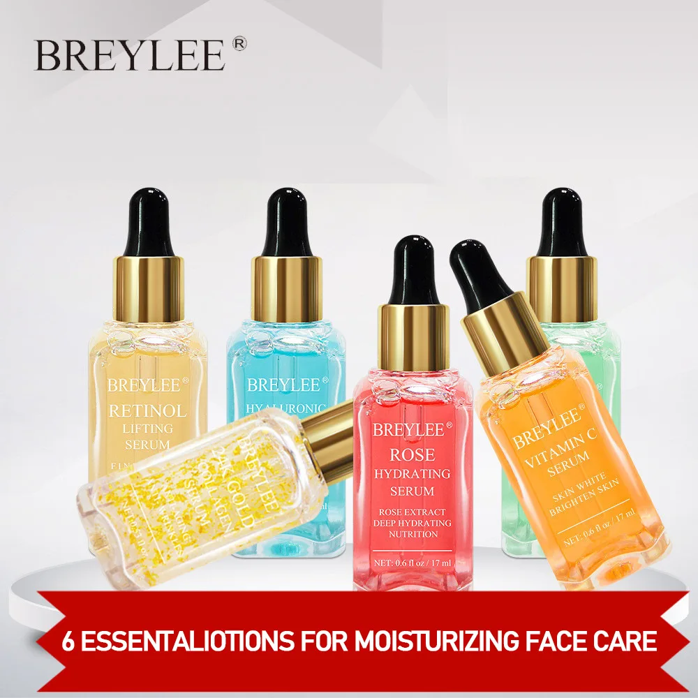 

BREYLEE Serum Series Hyaluronic Acid Vitamin C Whitening Face Skin Care Rose Nourish 24k Gold Firm Soothing Repair Essence 1pcs