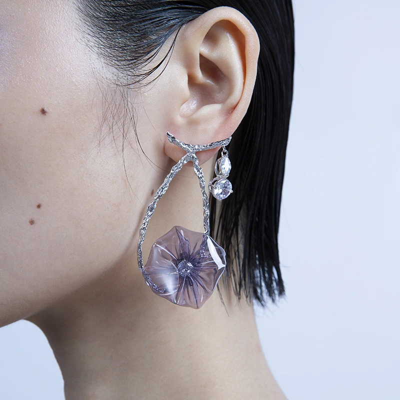 

XHENXHEN Intergrowth Zircon Studs Earrings for Women Girls Original Design Flower Popular Fashion Trendy Wedding Jewelry Gift