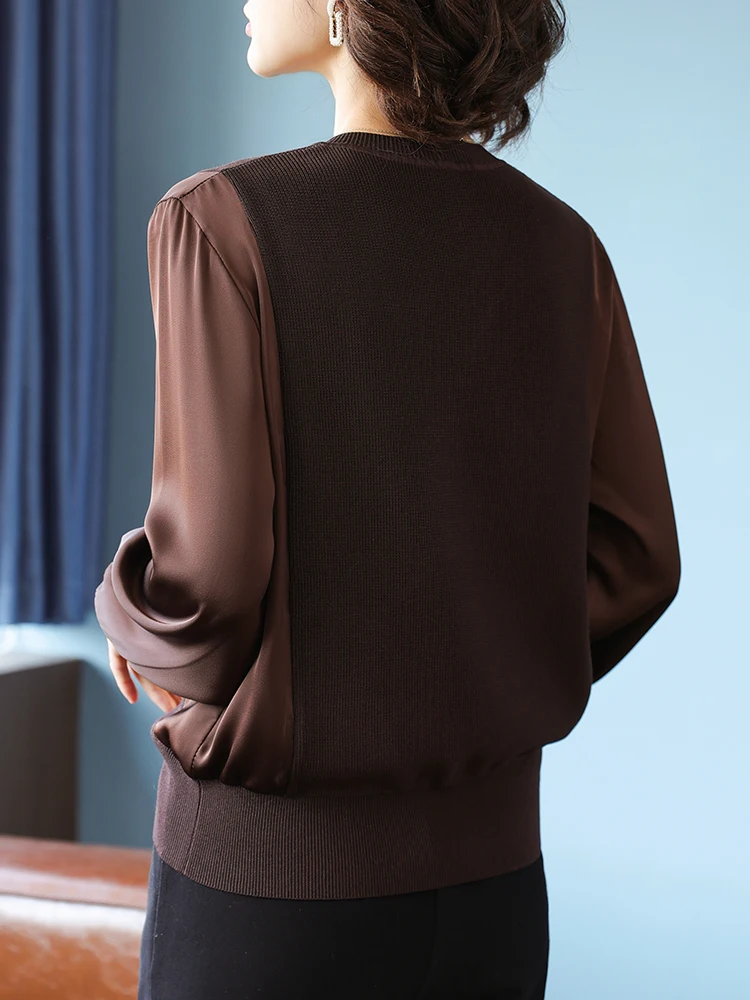 Mom Autumn clothes Knitted Top Clothes 2024 New Western Sle Bottoming Shirt Middle-Aged and Elderly Women clothes Spring an...