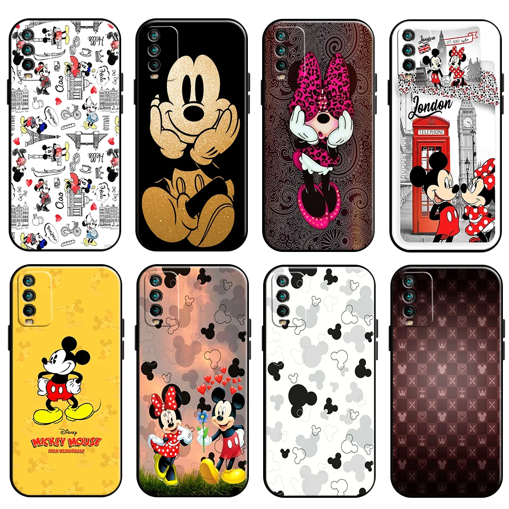 

Mickey Minnie Mouse Phone Case For Xiaomi Redmi 9T Back Silicone Cover Soft Black Coque Liquid Silicon Carcasa