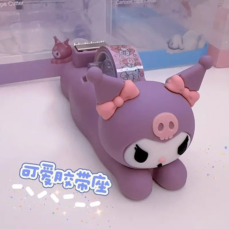 Милый резак для ленты Kuromi Kawaii Sanrio аниме Mymelody Cinnamoroll маленькая клейкая бумага
