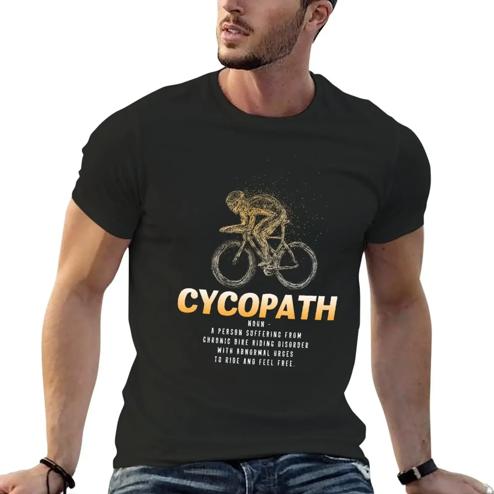 Фото Забавная подарочная футболка Cycopath для любителей велоспорта, футболка с рисунком, винтажная рубашка с аниме, мешковатые рубашки, мужская футболка №1