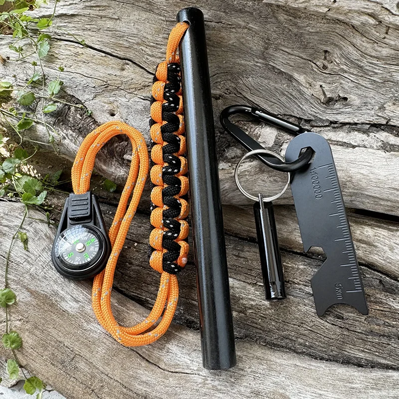 Фото Bear Grylls Survival Fire Starter, магниевый кремневый стержень, портативный аварийный комплект Firesteel, компас-свисток для кемпинга, пешего туризма, инструмент №2