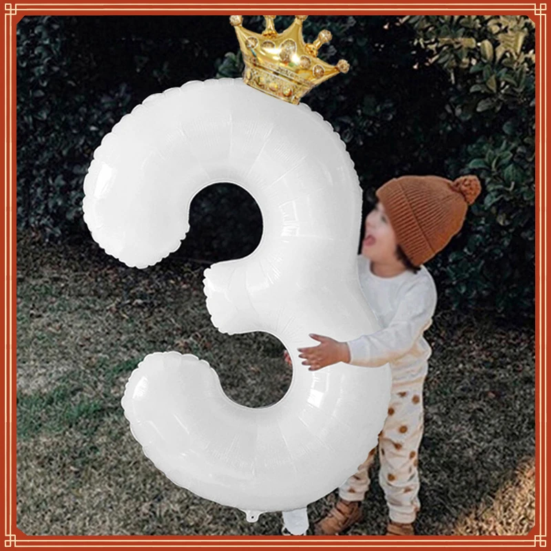 

Gold Rose Gold Crown Number Foil Balloon 1st 3st Birthday Party Wedding Ballon Supplies Baby Shower Decoration Air Globos