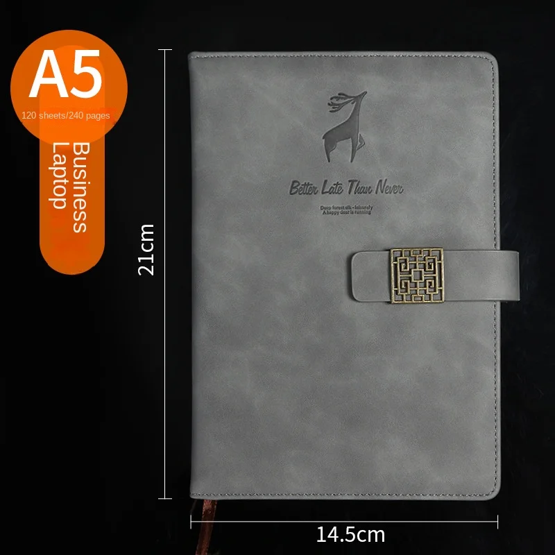 

Pu Window Grille Magnetic Buckle Notebook A5 Deer Office Notepad Sub-business Notebook