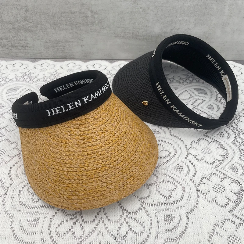 

Women Big Brim Without Top Visor Caps Summer Straw Sun Hats Fashion Beach UV Empty Top Hat Outdoor Sports Baseball Caps