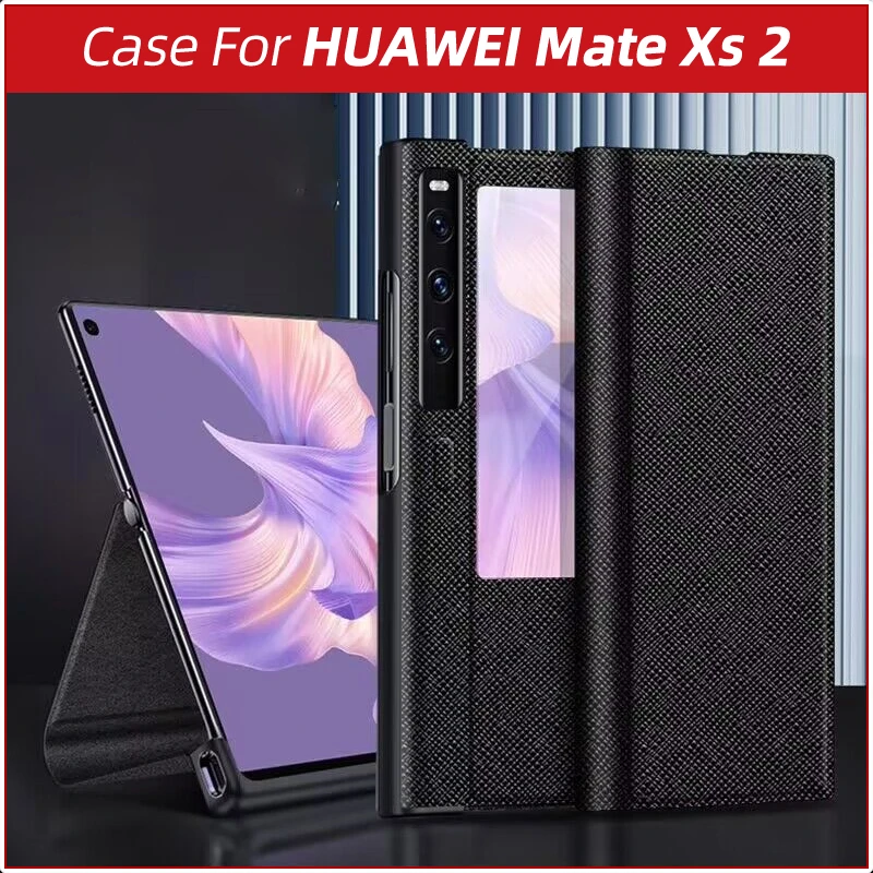 

For Huawei Mate Xs2 Cover, Huawei Mate Xs2 Case, Pu Leather Material Flip Cover Built-in Phone Holder