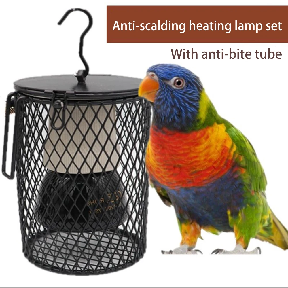 

Pet Warm Heating Lamp 50w Ceramic Heater Reptile Heating Lamp With Safety Anti-scalding Protection Cage