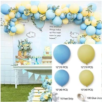 102pcs macaron blue and yellow balloon garland arches kit birthday party wedding baby shower background wall decoration supplies