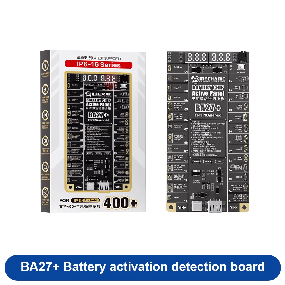 

Тестер аккумуляторов FMAi MECHANIC BA27+ для Apple и Android