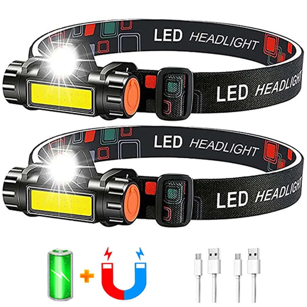 

Magnetic Head Hunting Portable Mini Powerful Tail Waterproof Headlamp With Headlight Torch Rechargeable
