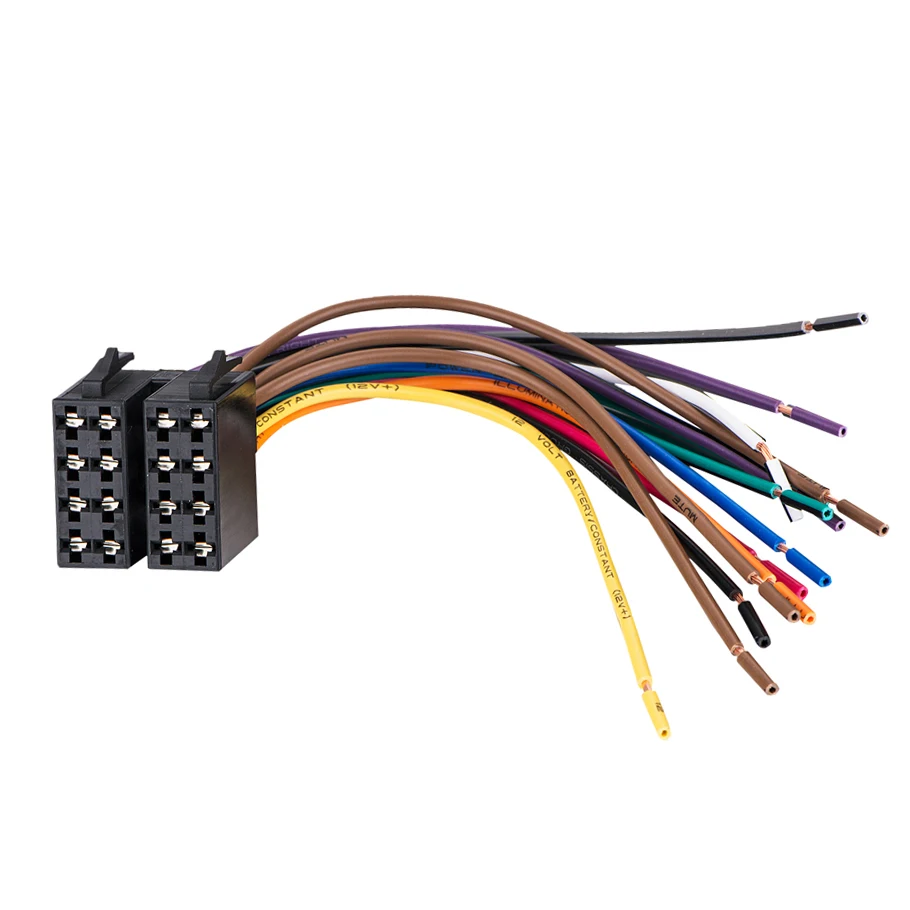 

16-контактный автомобильный стерео CD-плеер ISO коаксиальный кабель для колонок Line Connector Kit для Vol-kswagen POLO Pa-ssat рычаг переключения, Jetta, Octavia Santana