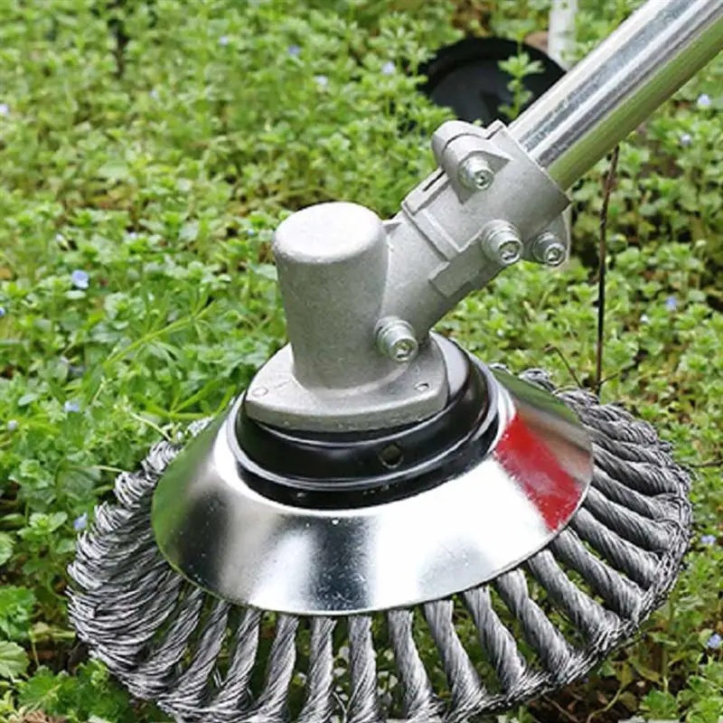 

20cm Steel Wire Wheel Garden Weed Brush Lawn Mower Grass Eater Trimmer Brush Cutter Tools Garden Grass Trimmer Head Weed Brush