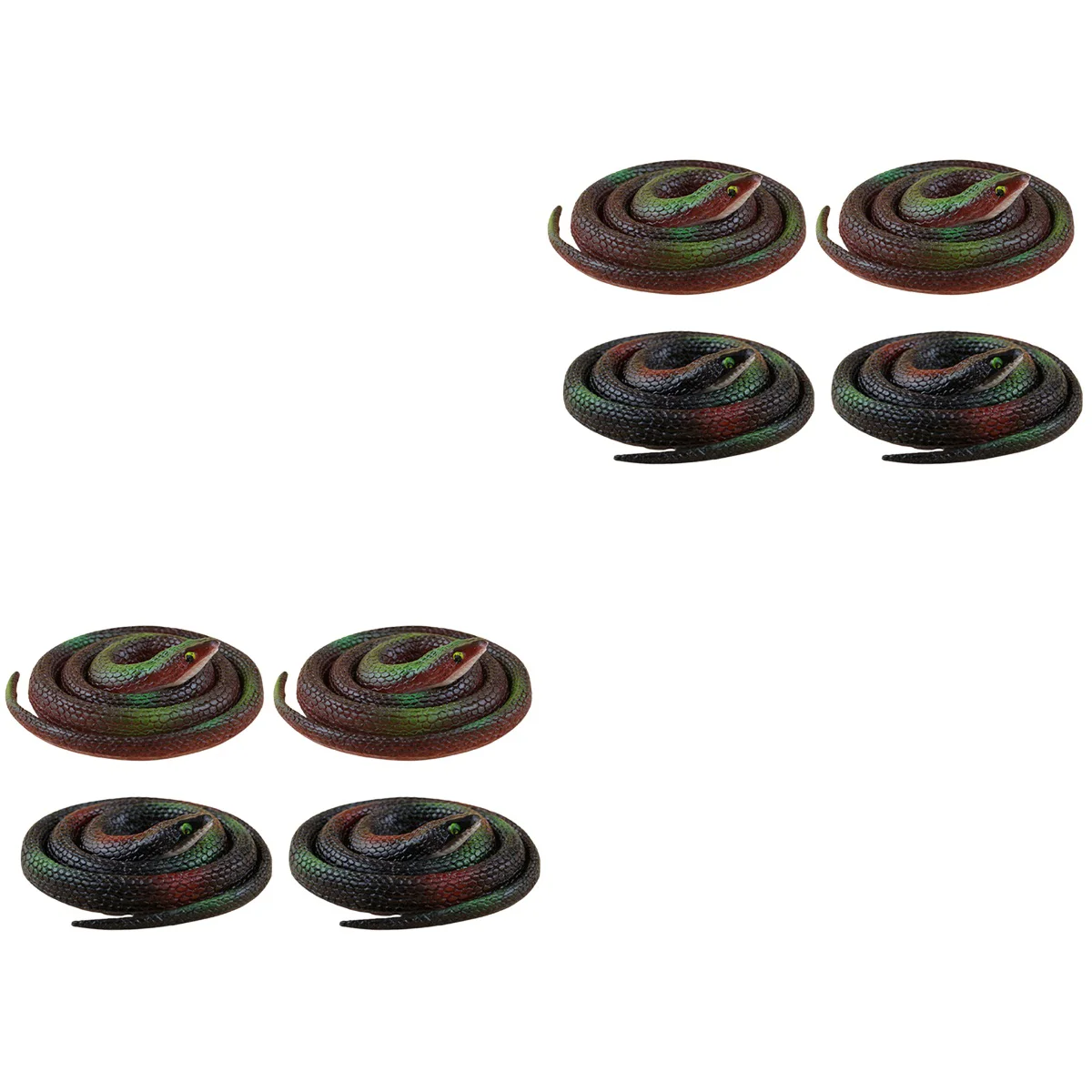 

8 реалистичных искусственных резиновых змей, имитация змей, Экологически чистая Новая Механическая Змея (2 шт. коричневая, 2 шт. черная)