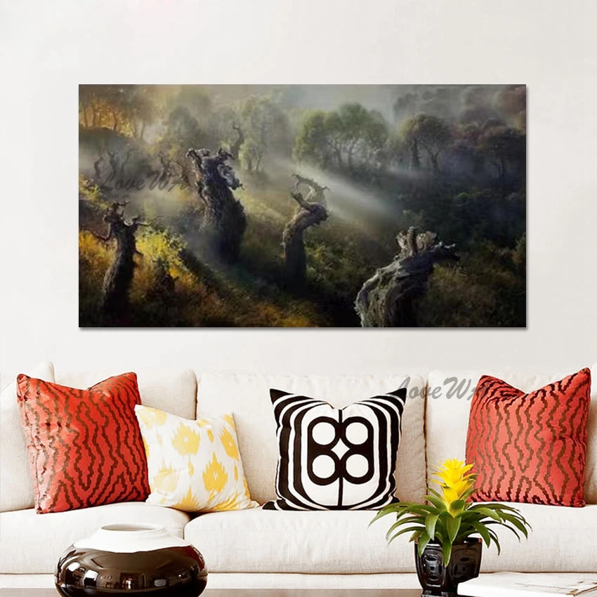 

3D Plant Natural Scenery Wall Picture Replica Famous Painting Linen Canvas Art Abstract No Framed Kindergarten Decor Artwork