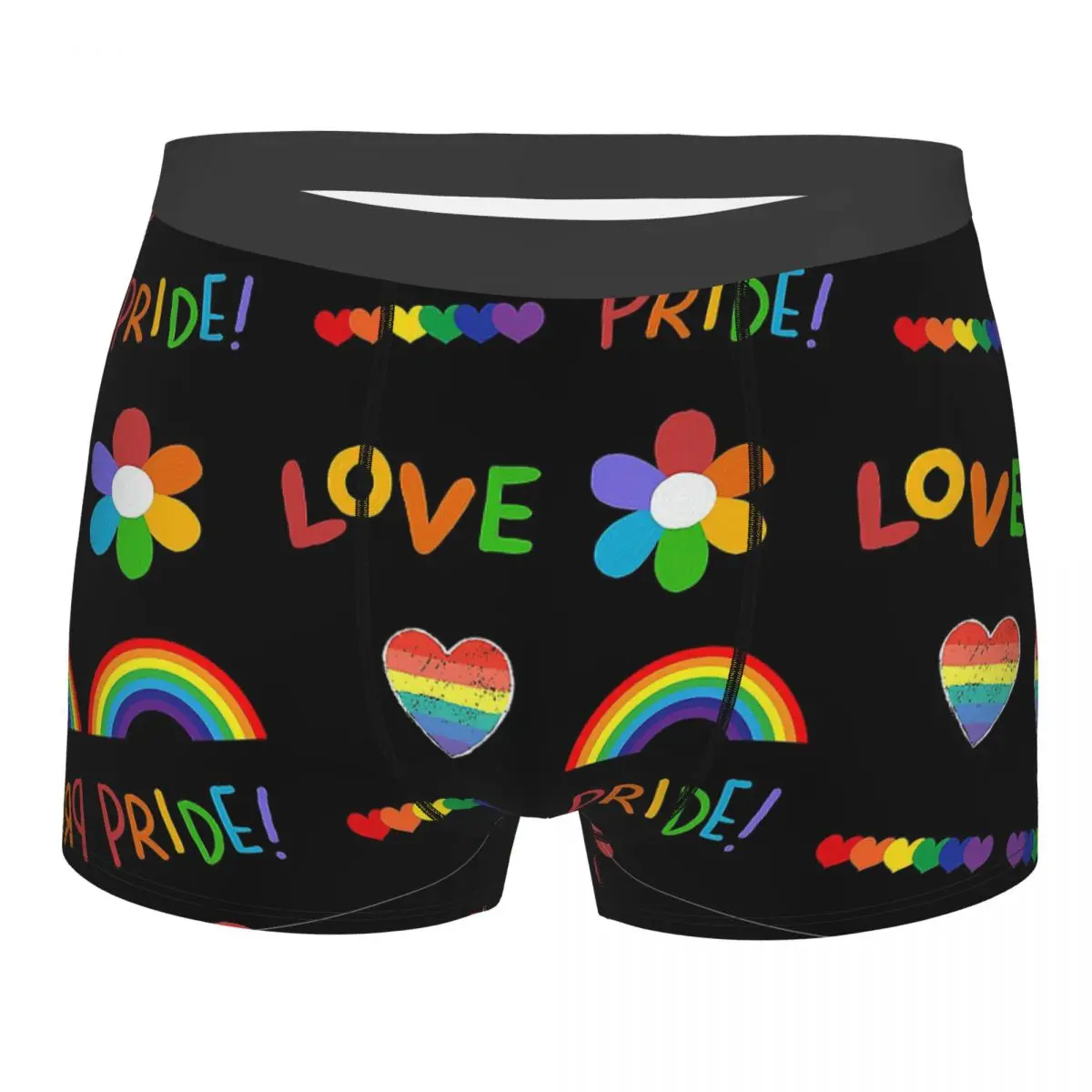 

Черные трусы Pride Allyship ЛГБТ любовь Радуга, дышащие трусы, мужское нижнее белье, вентилируемые шорты, боксеры, трусы