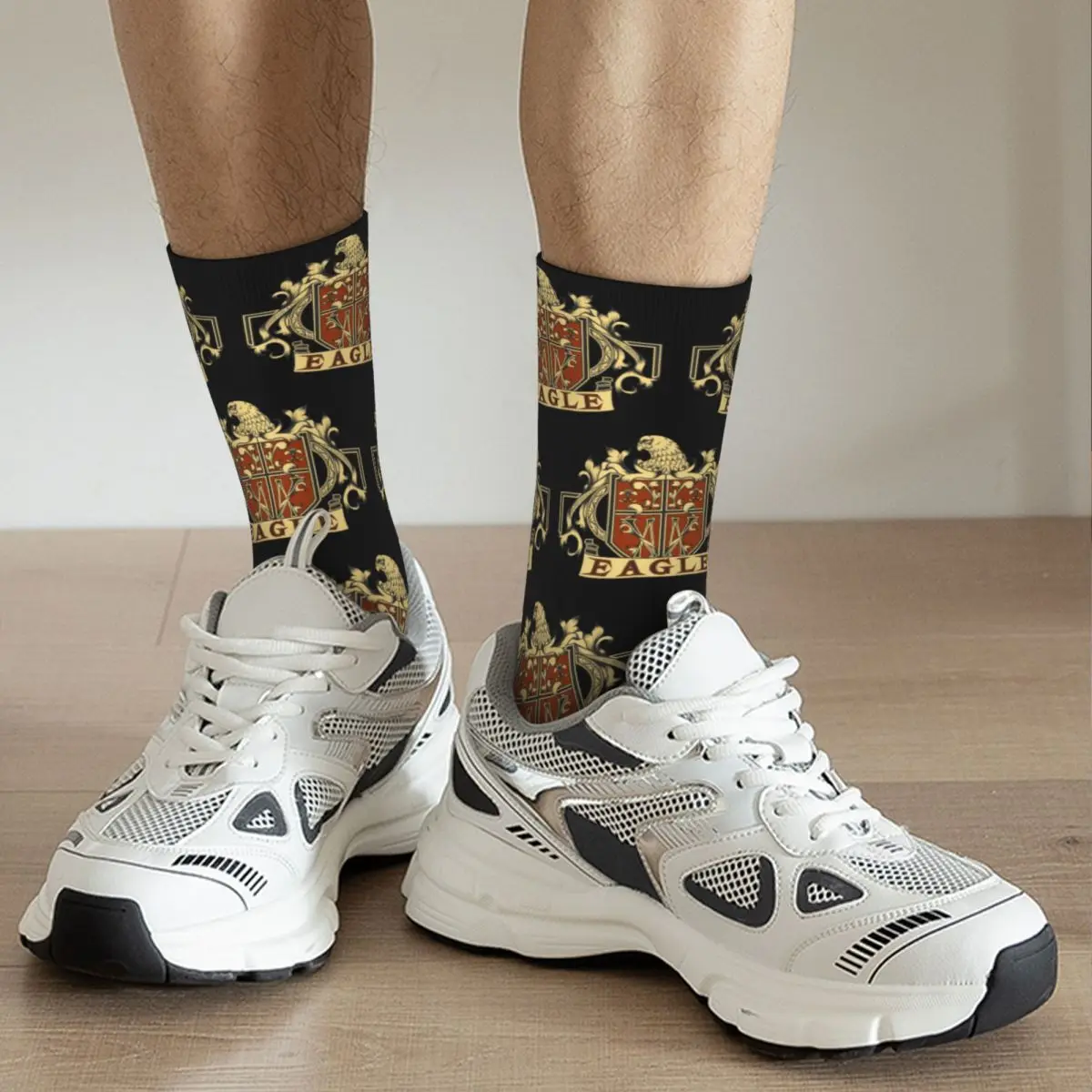 Badge Adult Socks Badge, vintage decoration, Eagle, classical, architectural lines, dark Unisex socks,men Socks women Socks