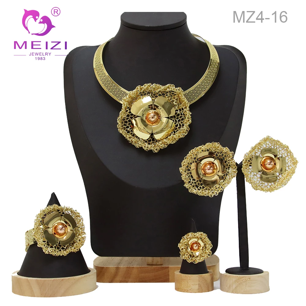MEIZI ювелирные изделия, африканская мода, позолоченный фловер, Тип подвески, женские наборы для невесты, свадебные аксессуары