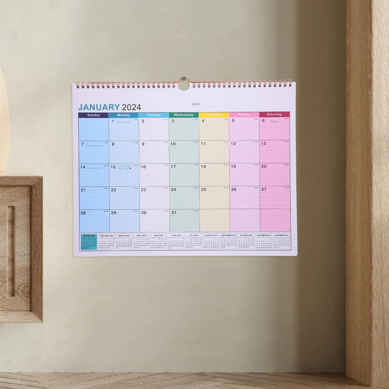 

2024 -2025 Calendar Monthly Home Countdown Daily Use Office Appointment Sturdy Wall Room Hanging Dating