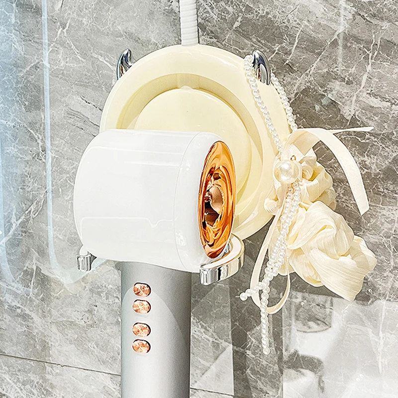 Универсальный держатель для фена без перфорации регулируемый настенный ленивых