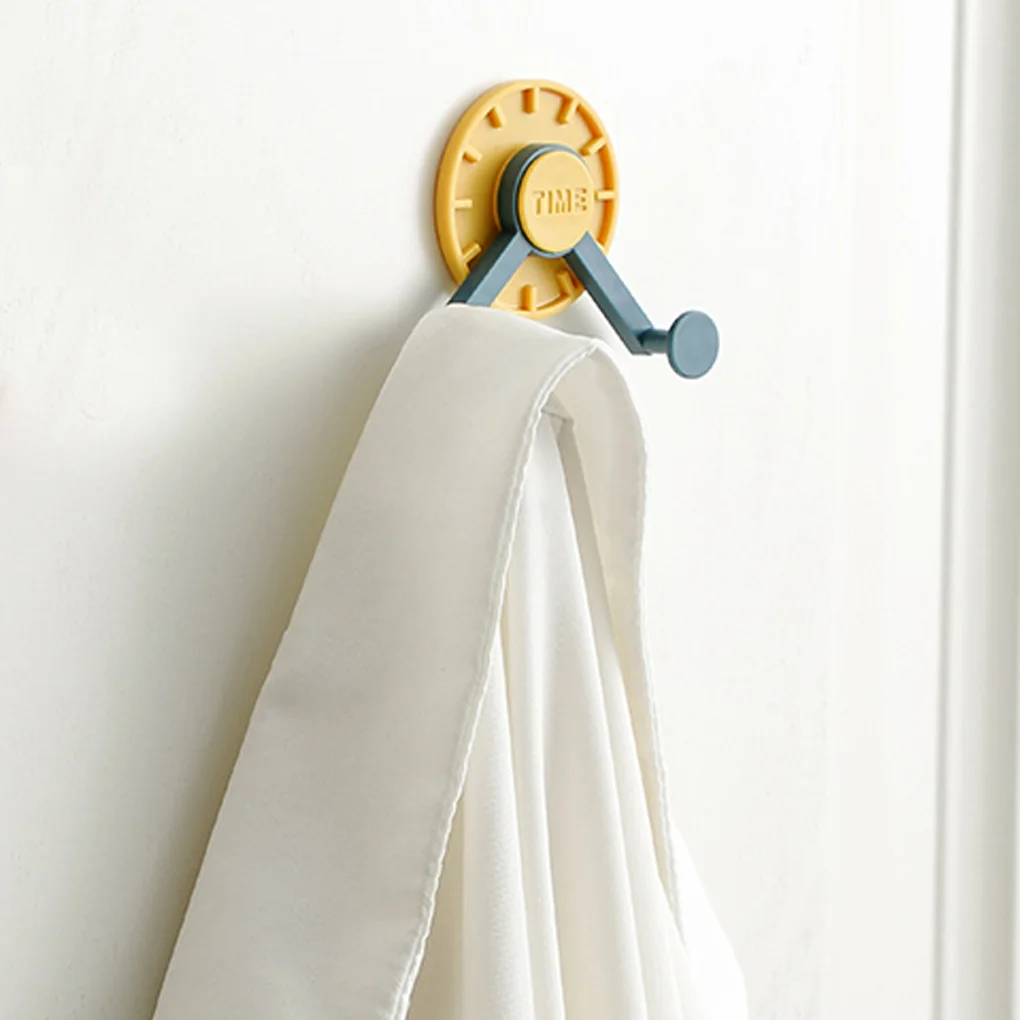 

4 шт., пластиковые настенные крючки в форме часов, вращающиеся на 360 градусов