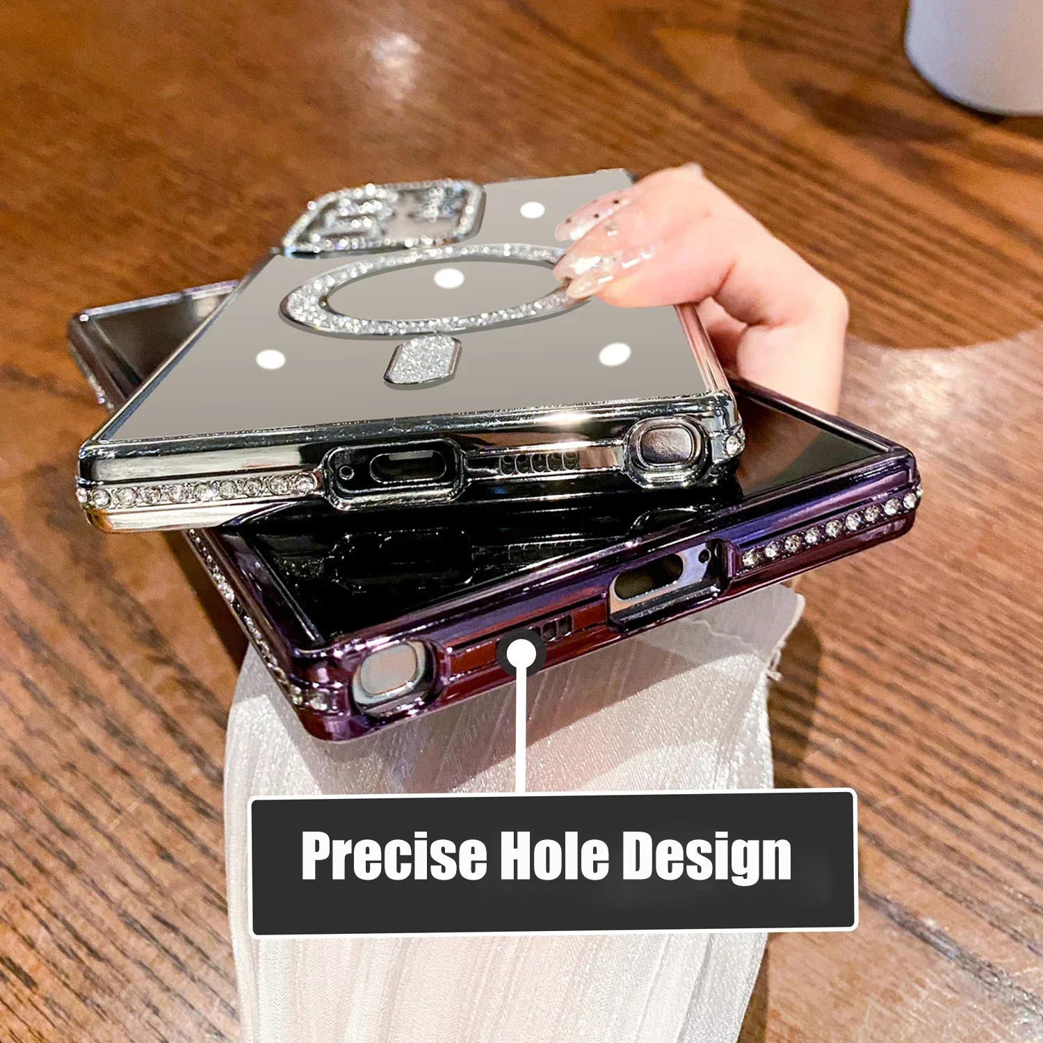 Роскошный Бриллиантовый чехол для Samsung S24 ультра прозрачный Magsafe Galaxy S23 Ultra Plus с