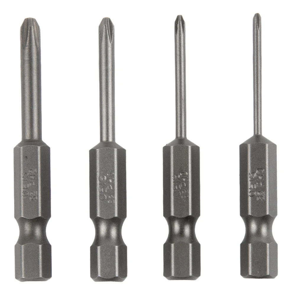 

1/4 Hex Shank Screwdriver Bits 4Pcs/set 50mm Alloy Steel Electric Drills Grey Hand Screwdrivers Hand Tools Magnetic Bits