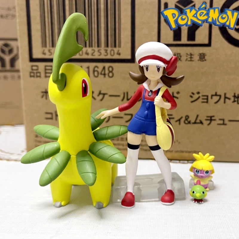 

Оригинальная фигурка покемона, модель в масштабе мира, йото область, Lyra Bayleef Natu 1/20, коллекция аниме, модные игрушки в подарок