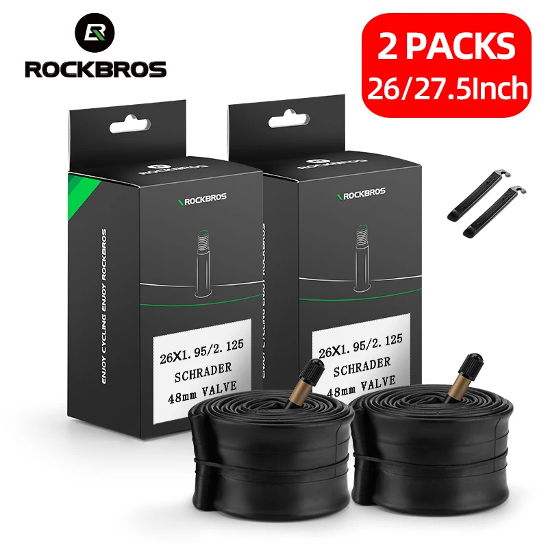 

2PCS ROCKBROS Bike Inner Tube FV/AV Bicycle Tube Tire For Mountain Bike Tyre Butyl Rubber 26/27.5 Presta Schrader Valve Tube