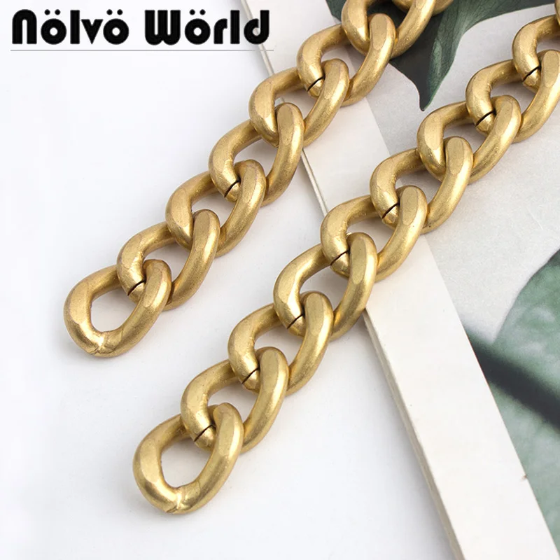 

1-5-10 meters 4mm thick 15mm width handbags chain Satin gold Light Weight Durable chains