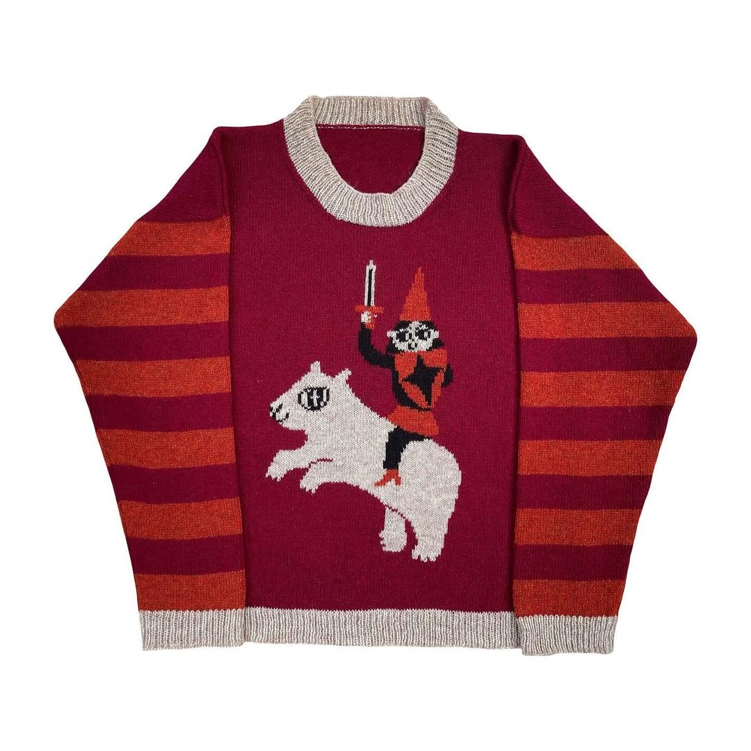 Женский свитер Y2K одежда винтажный вязаный шерстяной джемпер с круглым вырезом