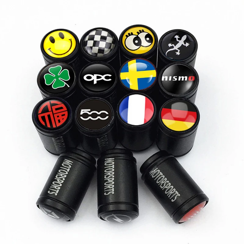 

4PCS/Set New Tire Stem Valve Caps Aluminum Car Dustproof Caps Tire Wheel Stem Air Valve Caps For Car Bike Motorcycle Accessories