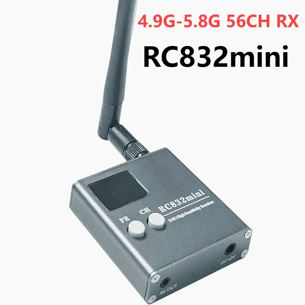 Высокочувствительный приемник RC832mini 4 9G-5 8G 56CH с A/V и кабелем питания для FPV